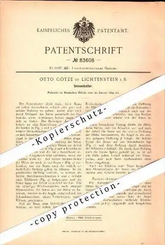 Original Patent - Otto Götze in Lichtenstein i. Sachsen , 1895 , Sensenhalter , Landwirtschaft , Agrar !!!