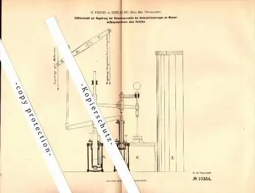 Original Patent - O. Fernis in Isselburg b. Borken , 1880 , Kataraktsteuerung an Dampfmaschinen !!!