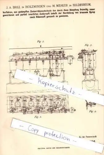 Original Patent - J. A. Brill in Holzminden und M. Merker in Hildesheim , 1891 ,  !!!