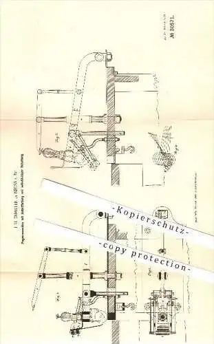 original Pantent - J. H. Ermbter in Neuss a. Rh. , 1884 , Paginiermaschine mit Selbstfärbung und selbsttätiger Schaltung