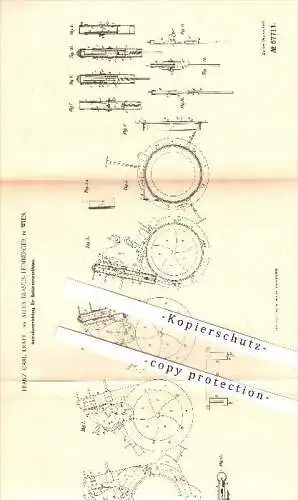 original Pantent - Franz C. Kraft & Alois B. Leinberger in Wien , 1891 , Antriebsvorrichtung für Sektorenverschlüsse !!!