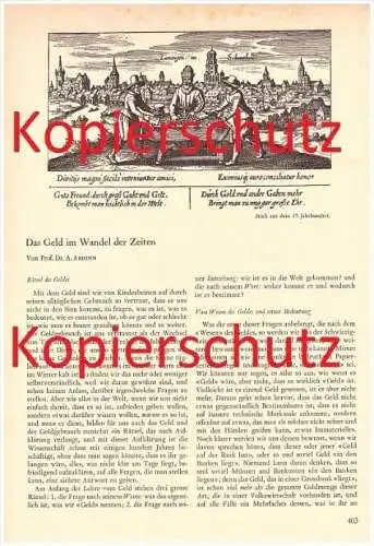 großer Zeitungsbericht - 1959 - Geschichte des Geldes , Münzen , Herstellung , Graubünden , Silbermünzen , Gold , Geld !