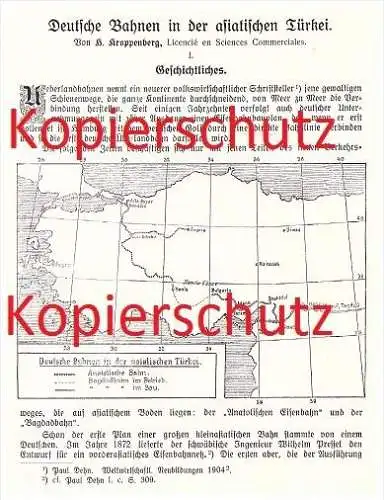 original Zeitungsbericht - 1911 - Deutsche Eisenbahnen in der asiatischen Türkei , Eski Schehir ,  Pekdemir , Eisenbahn