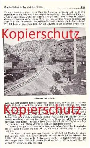 original Zeitungsbericht - 1911 - Deutsche Eisenbahnen in der asiatischen Türkei , Eski Schehir ,  Pekdemir , Eisenbahn