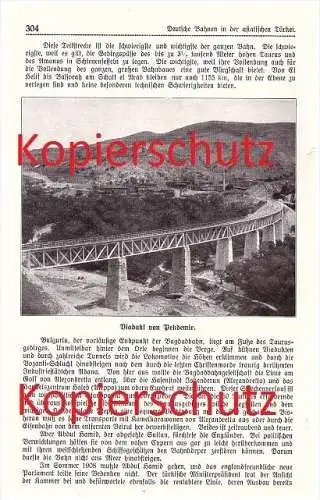 original Zeitungsbericht - 1911 - Deutsche Eisenbahnen in der asiatischen Türkei , Eski Schehir ,  Pekdemir , Eisenbahn