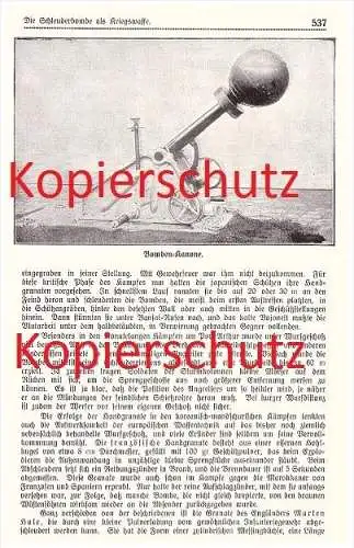 original Zeitungsbericht - 1911 - Die Schleuderbombe als Kriegswaffe , Kanone , Wurfgeschoss , Geschoss !!