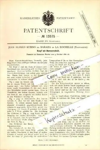 Original Patent - Jean Alfred Rubino de Barazia à La Rochelle , 1880 , Fermeture par boutons avec boucle !!