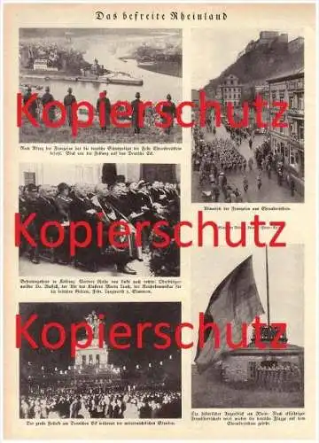 original Zeitungsbericht - 1929 - Ehrenbreitstein , Das befreite Rheinland , Koblenz !!!