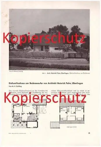 original Bericht - 1941 - Überlingen am Bodensee , Architekt Heinrich Palm , Architektur !!!