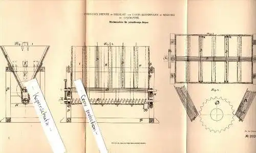 Original Patent - Louis Erdmenger in Misburg b. Hannover , 1882 , Mischmaschine für Pulver , C. Diener in Breslau!!!