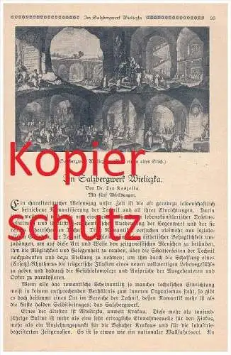 original Zeitungsbericht - 1926 - Salzbergwerk in Wieliczka , Schlesien , Groß Salze , Salz , Bergwerk !!!