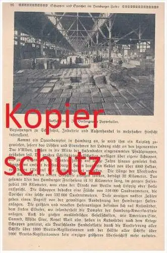 original Zeitungsbericht- 1926 - Hamburger Hafen , Hansahafen , Speicher , Überseehafen , Felle , Papier , Reis , Kaffee