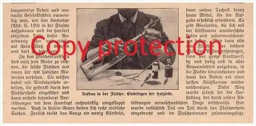 original Zeitungsbericht - 1911 - Flaschen-Kunst , Flaschenkunst , Flasche , Glas , Kunst !!!