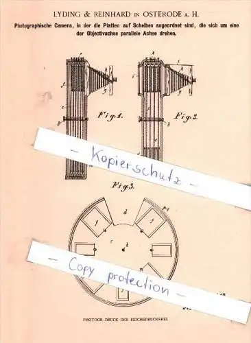 Original Patent - Lyding & Reinhard in Osterode a. H. , 1900 , Photographische Camera !!!