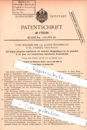 Original Patent - J. Waldbrunn in Klein Zabrze / Hindenburg , Ober-Schlesien , 1904 ,  Schüttsieb !!!