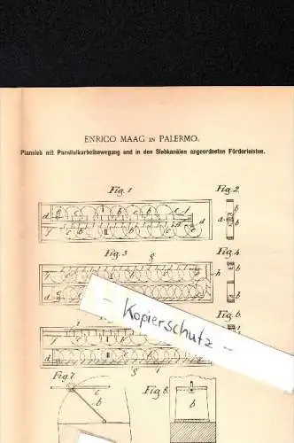 Original Patent - Enrico Maag in Palermo , Sicilia , 1900 , Schermo con movimento a manovella !!!