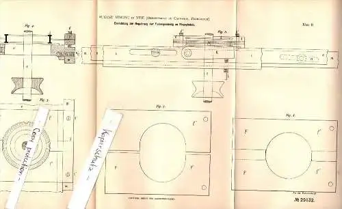 Original Patent - August Vimont à Vire , Calvados , 1884 , Régulation de la tension sur les machines de filature !!!