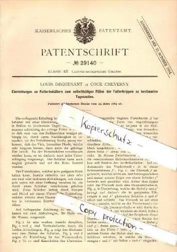 Original Patent - Louis Deguenant à Cour-Cheverny , 1884 , Dispositif de remplissage pour le récipient alimentaire !!!