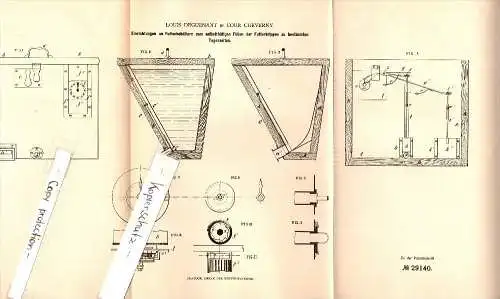 Original Patent - Louis Deguenant à Cour-Cheverny , 1884 , Dispositif de remplissage pour le récipient alimentaire !!!