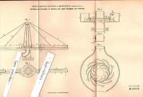 Original Patent - George Edward Ridgway in Brentwood , Ashley , 1901 , Device for blasting of water, sanitation !!!