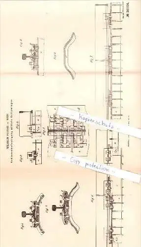 Original Patent  - W. Pressel in Wien , 1885 , Schienenbefestigung mittels Keilzwingen , Eisenbahn !!!