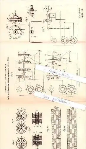 Original Patent  - Johann Carl Pürthner in Wien , 1885 , Erzeugung gleichgerichteter Ströme , Elektrik !!!