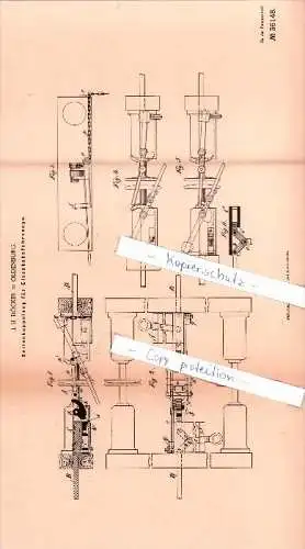 Original Patent  - J. H. Böcker in Oldenburg , 1886 , Seitenkupplung für Eisenbahnfahrzeuge !!!