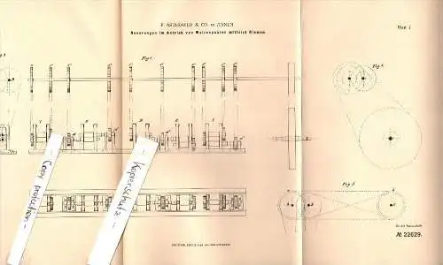 Original Patent - F. Asthöwer & Co. in Annen b. Witten , 1882 , Antrieb von Walzenpaaren , Maschinenbau !!!