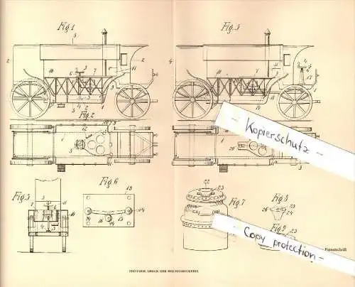 Original Patent - Johann Wally und Josef Pongracz in Neusiedl am See , 1906 , fahrbare Feldküche , Küche !!!