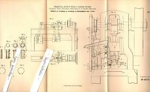 Original Patent -F.A. Ellis in Tabard Works , Glengall Road , 1888 , Old Kent Road , Surrey , umbrella manufacturing !!!