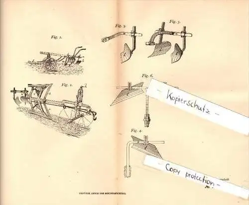 Original Patent - A. Vermeulen-Claes in Beveren , 1905 , Pflug für Landwirtschaft , Agrar , Waes , Belgien  !!!