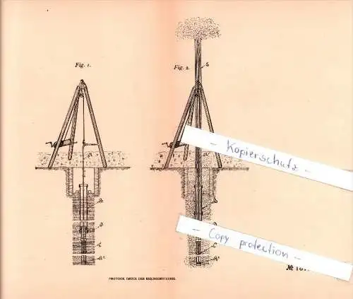 Original Patent - Heinrich Böttcher in Harburg a.d. Elbe, 1905 ,  Reinigen von Rohrbrunnenfiltern !!!