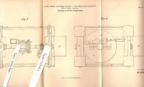 Original Patent - J.H. Martin in The Drive Walthamstow , 1883 , Cereals - plastering machines , agriculture , London !!!