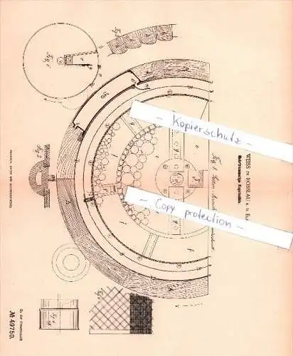 Original Patent - Julius Weiss in Roßlau a. d. Elbe , 1889 , Mehrtrommlige Kugelmühle , Mühlen !!!