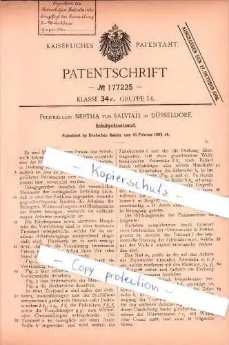 Original Patent - Bertha von Salviati in Düsseldorf , 1905 , Schuhputzautomat !!!