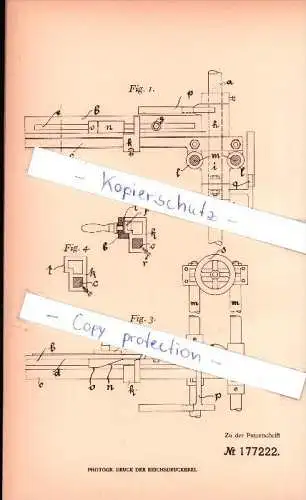 Original Patent - Eisenhütten- & Emaillirwerk , F. Wagenführ in Tangerhütte b. Stendal , 1905 , Fräsmaschinen !!