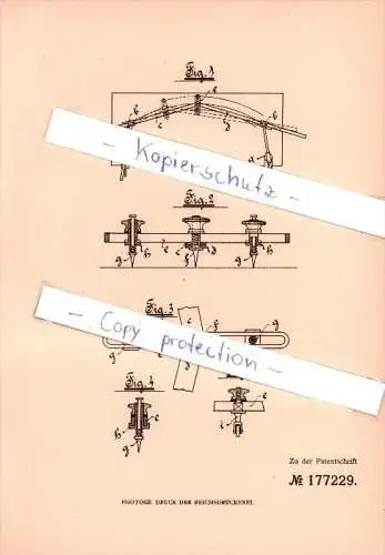 Original Patent - Fritz Hatzfeld in Zweibrücken , Pfalz , 1906 ,  Vorrichtung zum Auftragen von Kreisbögen !!!