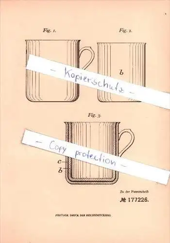 Original Patent - Paul Kindler in Aussig / Usti nad Labem , Böhmen , 1906 , Herstellung von Kochgeschirren !!!