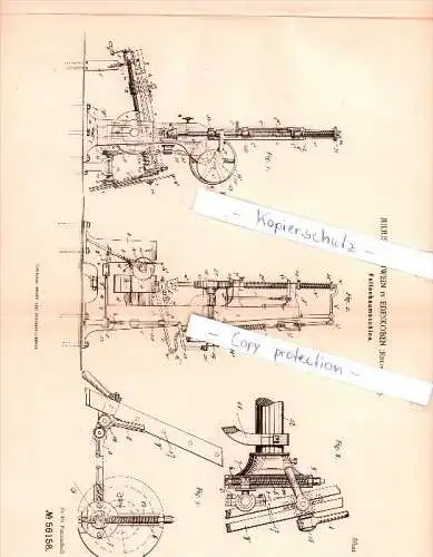 Original Patent - Julius Erlenwein in Edenkoben , 1890 , Feilenhaumaschine , Maschinenbau , Metallbau !!!