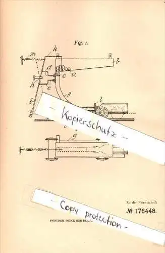 Original Patent - F. Wiesehomeier in Rinteln a. Weser , 1906 , Maschine für Glaskugeln , Glas , Flaschen , Getränke !!!