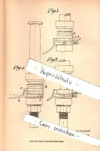 Original Patent - Otto Bückmann in Odenkirchen b. Mönchengladbach , 1905 , Spindel für Spinnmaschine , Spinnerei !!!