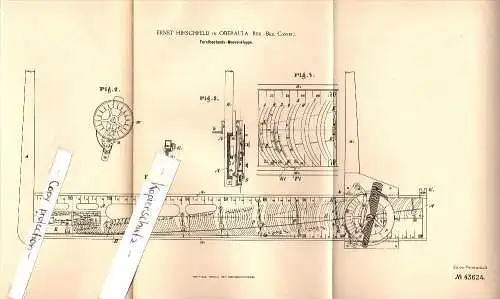 Original Patent - Ernst Hirschfeld in Oberaula , 1887 , Kluppe für Forst , Wald , Jagd , Bäume , Reg.Bez. Cassel  !!