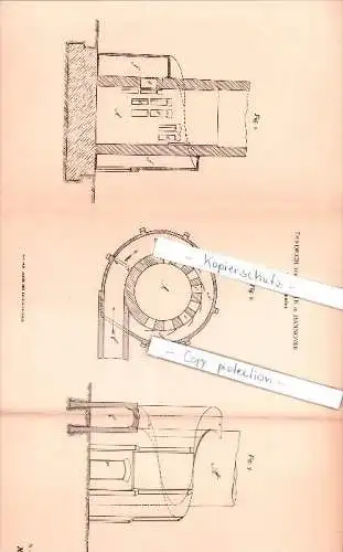 Original Patent - Friedrich von Hadeln in Hannover , 1892 , Staubsammler , Heizung , Heizungsbau !!!