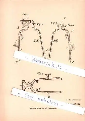 Original Patent - Gebrüder Engels in Nümmen - Gräfrath b. Solingen ,1905 , Haarschneidemaschine , Friseur !!!