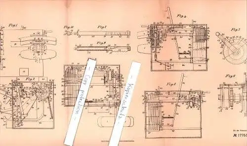 Original Patent - Carl Sönnicksen in Ballum b. Hoyer , 1906 , selbstkassierende . Garderobe , Højer Sogn , Dänemark !!!