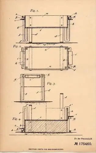 Original Patent - A. Tevonderen und L. Pollaert in Roermond , 1905 , Formkasten , Form !!!