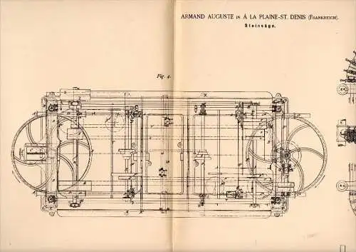 Original Patent -  Armand Auguste dans La Plaine Saint-Denis , 1887 , Vu pour la pierre !!!