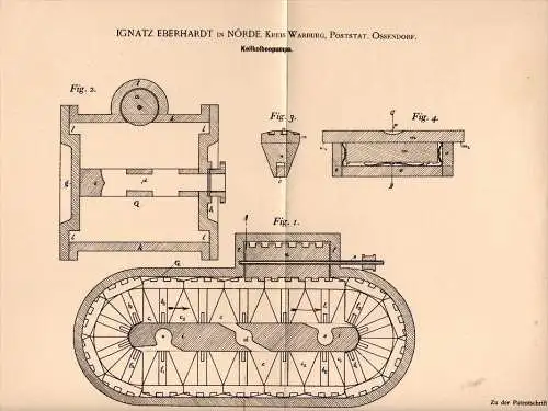 Original Patent - I. Eberhardt in Nörde b. Warburg , 1900 , Kreiskolbenpumpe , Pumpe , Post Ossendorf !!!