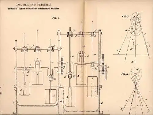 Original Patentschrift - Carl Hemmer in Neidenfels , 1893 , Stofftreiber für Papierfabrik , Papier , Bad Dürkheim !!!