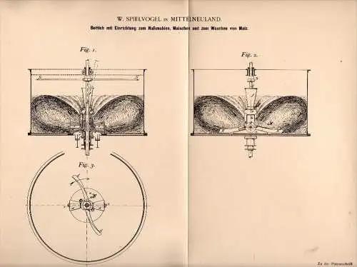 Original Patentschrift - W. Spielvogel in Mittel Neuland / &#346;rednia Wie&#347;  b. Lesko / Lisko , 1898 , Bottich für